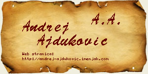 Andrej Ajduković vizit kartica